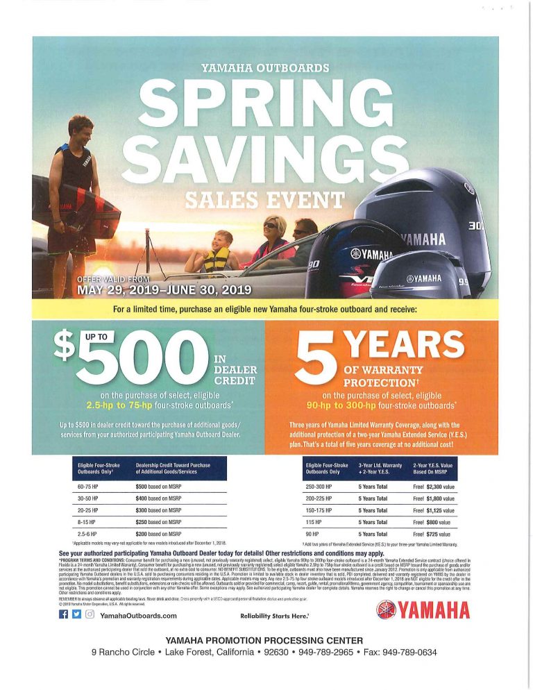 Yamaha Promotion Allen Harbor Marine Service